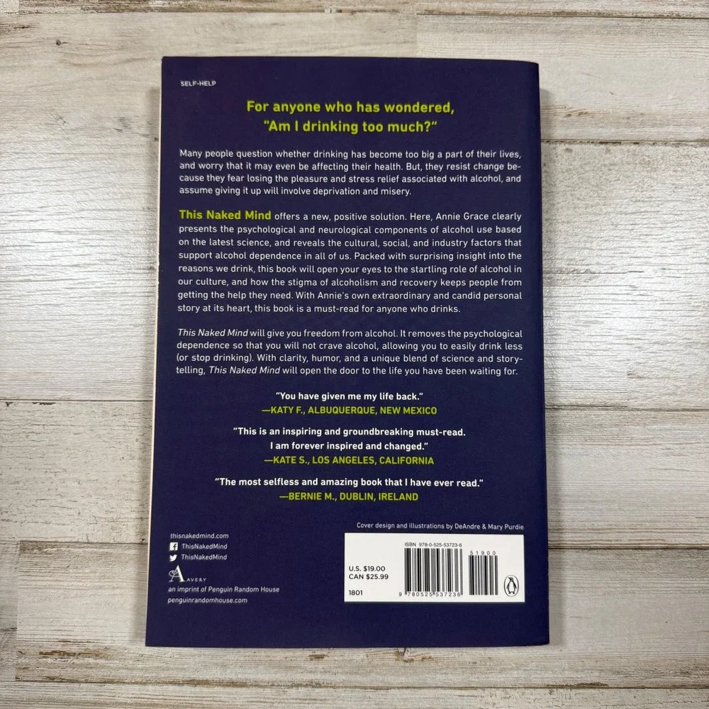 This Naked Mind Control Alcohol Annie Grace Self-Help Recovery Paperback Book - Picture 2 of 3